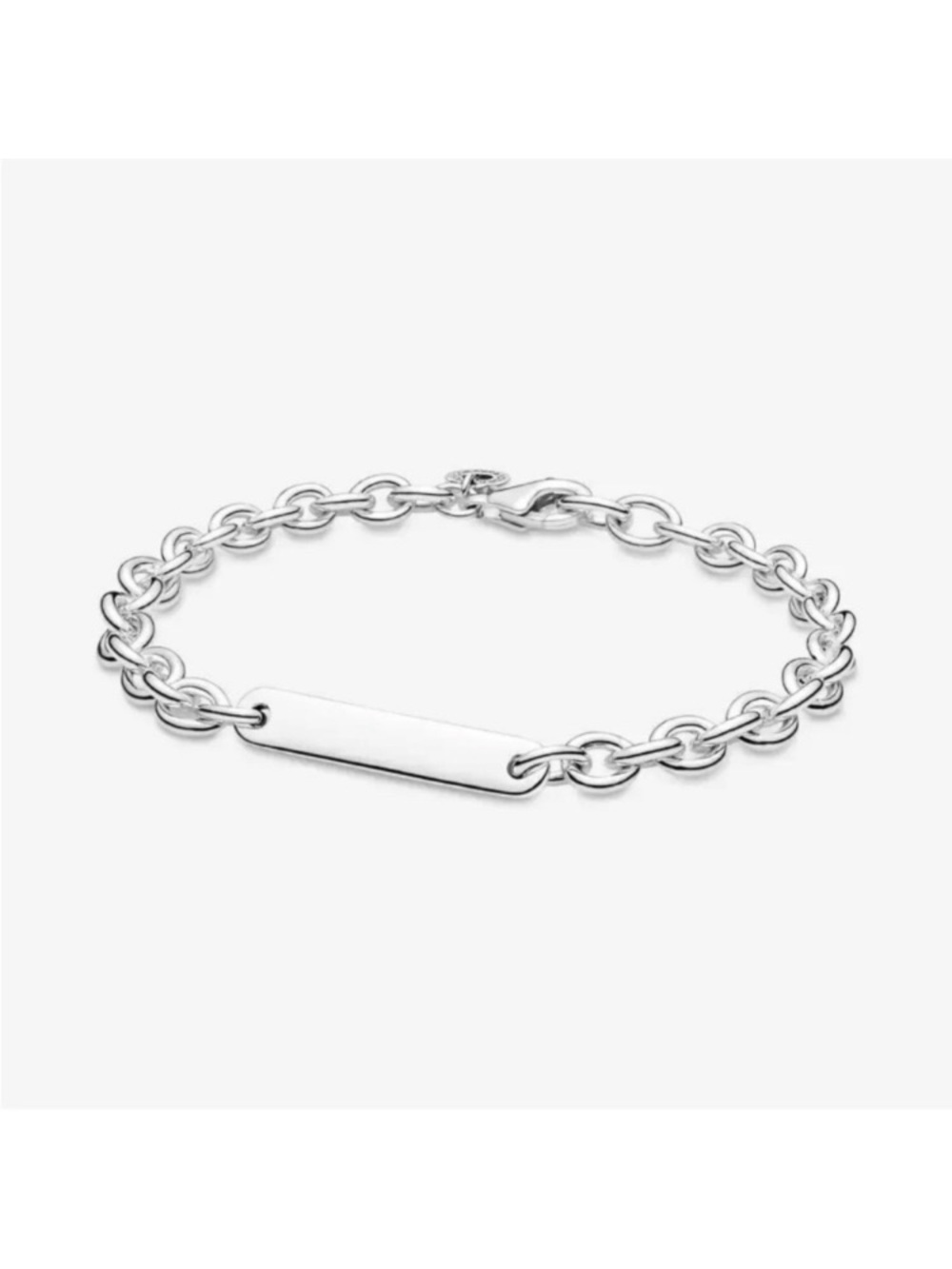 Sterling silver .925 Pandora engravable bar link bracelet - Picture 4 of 8